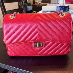 Red leather purse